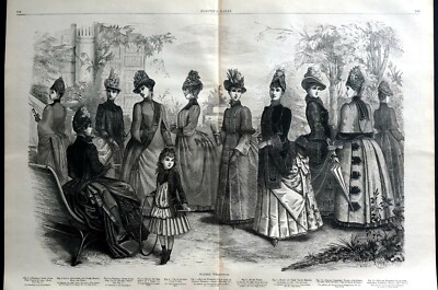Ladies Girls Victorian Fashion 1886 WINTER WRAPPINGS COATS DRESSES Lg Art  Print | eBay