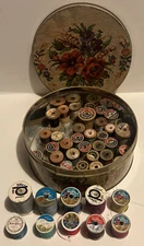 Mixed Lot-35 Vtg Wood Spools Sewing Thread Talon Belding JP Coats 10 Non Wood