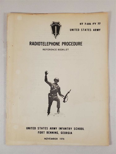 Vintage Military Radiotelephone Procedure Reference Booklet 1976 US Army - Picture 1 of 5