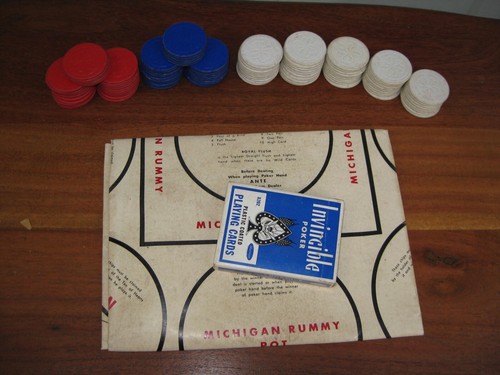 Vintage Wm Drueke Michigan Rummy Game #6060 Game Mat in Box W/ Directions - Picture 2 of 12