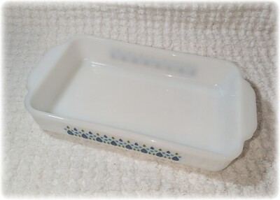Fire King Marcrest Swiss Alpine Chalet Milk Glass Square Baking Serve Dish 10x6