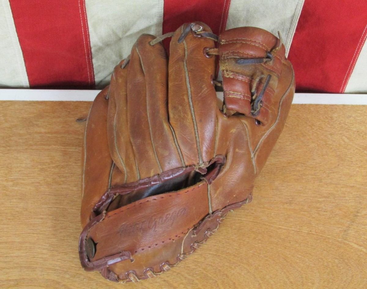 Vintage 1950s MacGregor Leather Baseball Glove Mitt HOF Red