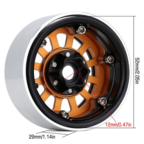 INJORA 1.9" Beadlock Wheel Rims for 1/10 RC Car TRX4 SCX10 90046 AXI03007,YQW37 - Picture 13 of 31