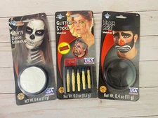 Rubies Halloween Makeup Lot Black & White Base Glitter Sticks Costume Party