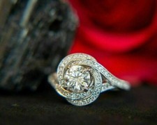 New 1.35CT Round Cut Moissanite Solitaire 925 Sterling Silver Bridal's Wear Ring