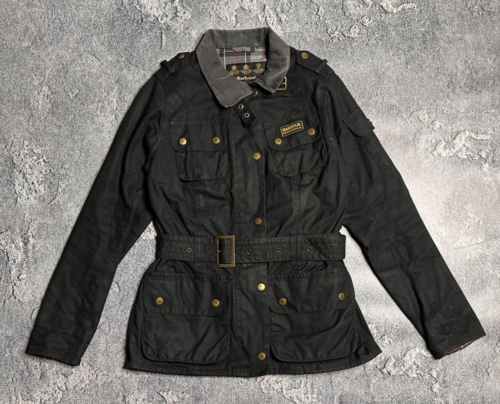 Barbour international women's  waxed jacket 10 - Picture 1 of 9