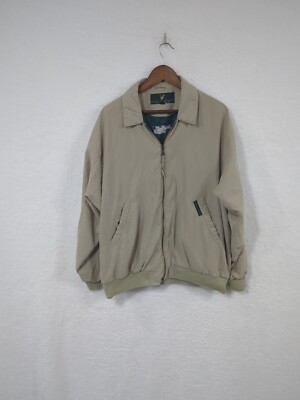 Vintage Lyle & Scott Tahoe Jacket Mens  Beige Windbreaker Full Zip Golf L USA