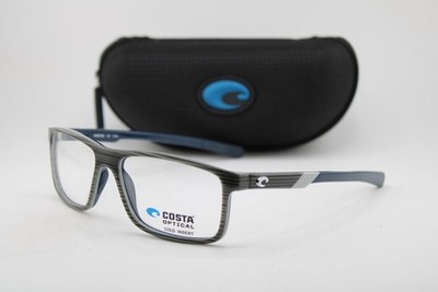 NEW COSTA DEL MAR 0CR101 100 MAURITIUS GREY HORN BLUE AUTHENTIC EYEGLASSES 57-15