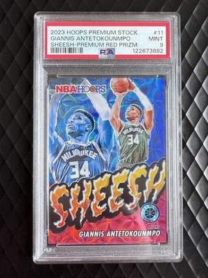 Jersey Match 2023-24 Hoops Bucks Giannis Antetokounmpo Sheesh Red 34/88 PSA9