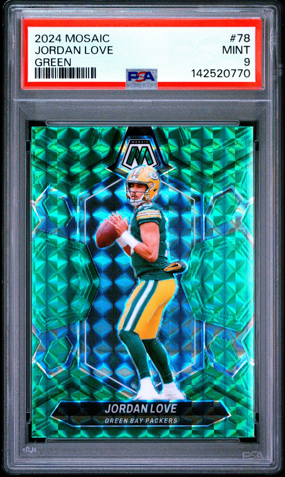 2024 PANINI MOSAIC GREEN #78 JORDAN LOVE PSA 9