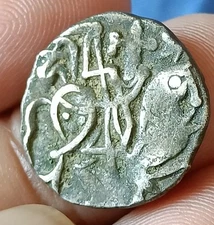 #G36#Indian OHINDA DYNASTY 1000AD HORSE -BULL SILVER coin Summer sell 50% off.