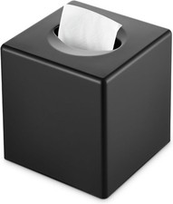Y-in Hand Tissue Box Cover Modern Decorative Square Facial Storage Black NEW