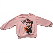 Disney Minnie Mouse Spooky Vibes Halloween Pink Sweatshirt Girls 4T