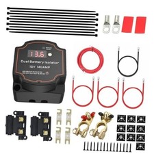 ,12V 140 Amp Smart Dual Battery Isolator Kit with Led 6m Split Charge Relay Kit