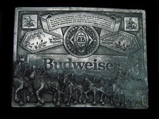 TH05137 VINTAGE 1970s  GENUINE BUDWEISER KING OF BEERS  BELT BUCKLE