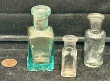 Lot of 3 American Glass Ink Bottles, c. 1900