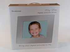 Brand New Brookstone My Life 8 Inch Digital Picture Frame With Box Remote Cables