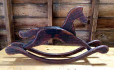 Vintage Folk Art Country Style Table Top Rocking Horse, Hand Crafted