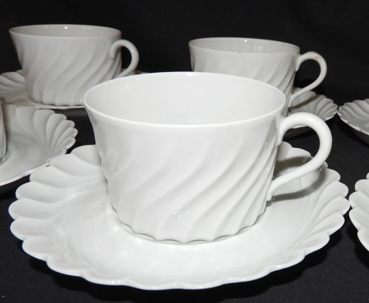 Haviland Torse Blanc Roses 2 Tasses À Café/Thé Porcelaine De Limoges Bel État - Arts de la table