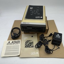 Atari 1050 Floppy Disk Drive - Powers On, Untested  Power Supply DOS3 Book