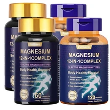 Magnesium 12-in-1 Complex - Glycinate, Citrate, Supports Sleep, Muscles, Nerves