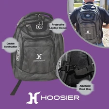Hoosier OGIO Excelsior Backpack - Gray with Dual Main Compartments & Keychain