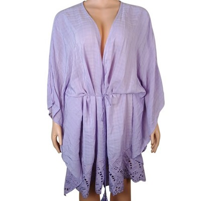 NWT G By Giuliana Lavender Eyelet Trim Bathing Suit Coverup XL