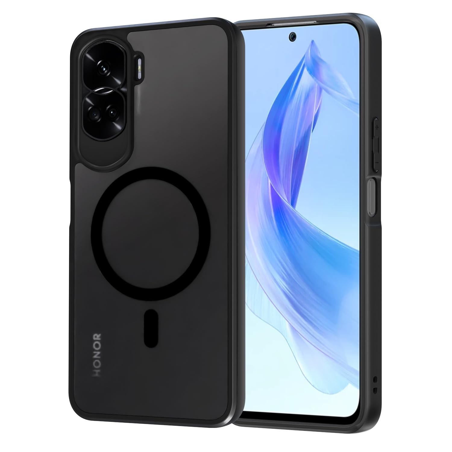 Coque Magnétique pour Honor 90 Lite Noire Matte Compatible MagSafe