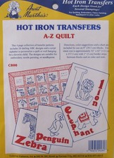 Aunt Martha's C800 A-Z 26 Block Baby Quilt Jumbo Embroidery Transfer Pattern NEW