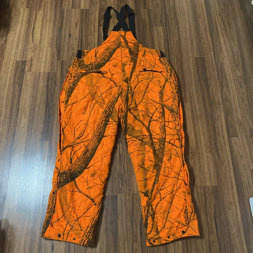 Cabela's RealTree Seclusion Blaze Hardwood Camo Dry-Plus Bibs Overalls Mens XL - Image 2 of 4