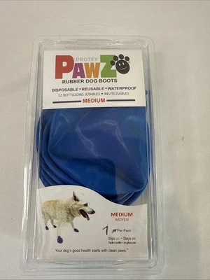 PawZ Protex Dog Boots Water-Proof Paws Disposable Reusable Size Med Blue Only 7 - Image 1 of 3