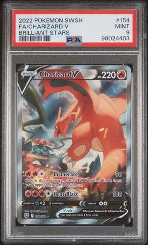Charizard V Alternate Art Full Art PSA 9 Pokemon Brilliant Stars 154/172