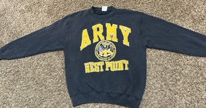 Pull Vintage Années 90 Muscade - Brodé USMC West Point - Col V - Taille 2XL - Couleur Crème
