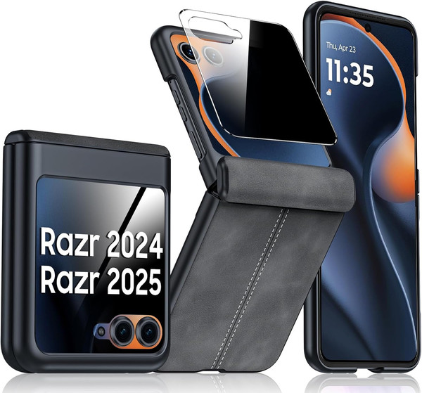 Funda/Funda Razr 2024 para Motorola Razr 2025, Protector de Pantalla de Privacidad Incorporado y 