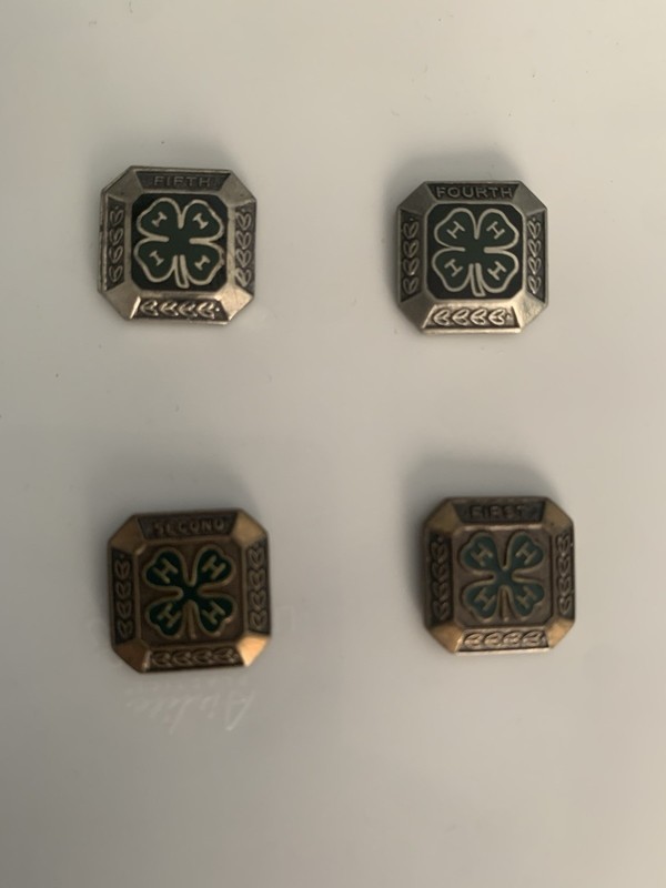 4 Vintage 4-H Club Lapel Pins