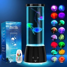 Jellyfish Lamp, Jellyfish Aquarium Sensory Mood Table Lamp with 17 Color