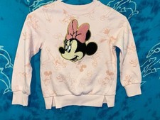 Disney Girls Mickey  Minnie Mouse Bow Embroidered Pink Sweatshirt Shirt 5