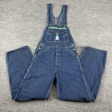 Vintage Liberty Overalls Mens 28x30 Blue Denim Bibs Made In USA Workwear 80s