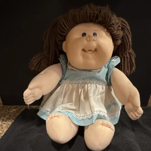 Cabbage Patch Kids Vintage Play Doll Signed Xavier Roberts 1983 Blue Dress