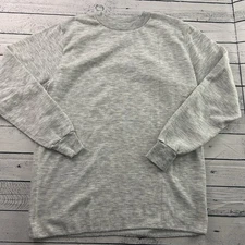 Vintage Medalist Wool Polyester Long Sleeve Baselayer Shirt Men's Large Gray USA