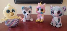 TY Beanie Boo Babies Plush Collectibles Lot of 4 Assorted - GC