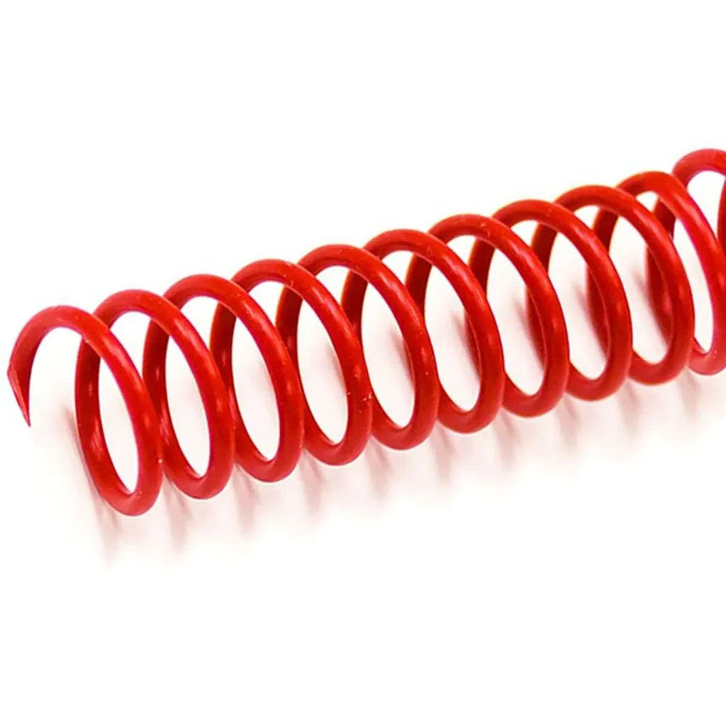 Plastic Spiral Coil 4:1 Pitch Binding Spine Supply 12" Red 8mm (5/16") 45 Sheets