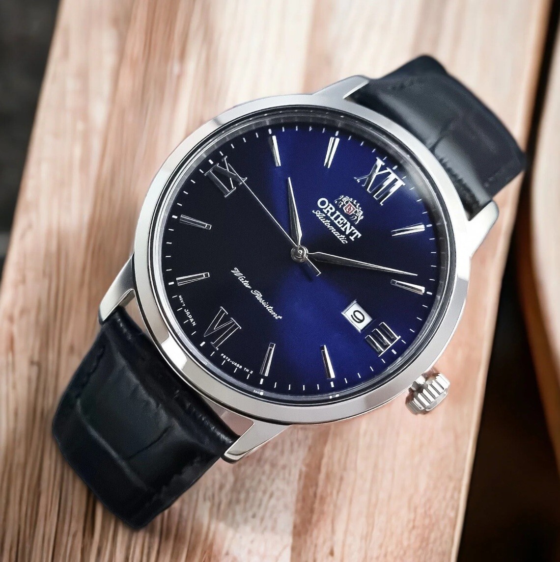 Orient RA-AC0F11L30B Symphony IV Blue Analog Black Leather