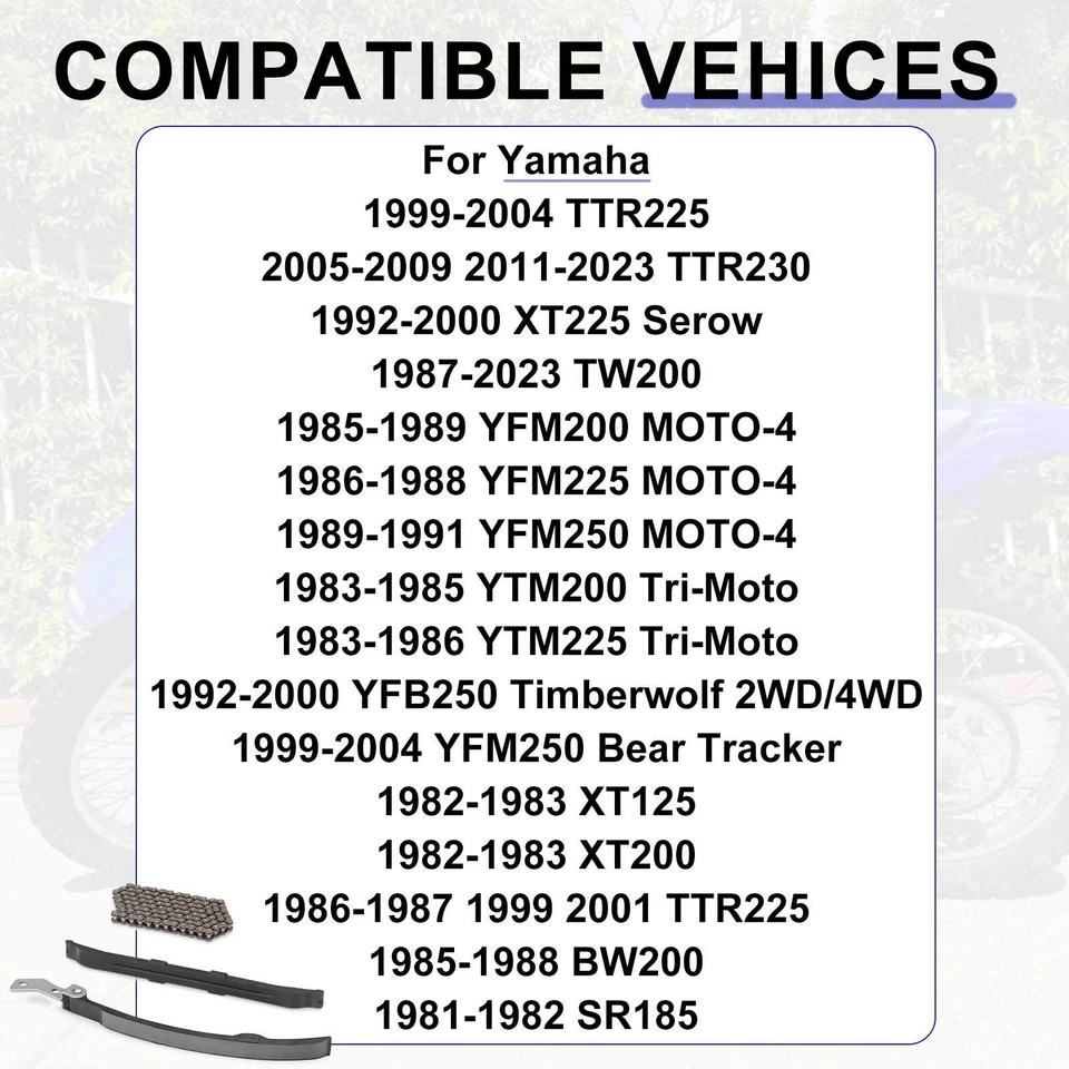 Cadena de distribución y guía de leva 1983-1986 para Yamaha Tri-Moto 200 225 YTM200 YTM225 Foto 4 de 4