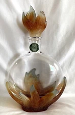 Daum France Cognac A. Hardy Perfection Flame Fire Cognac Bottle (750 ML) 174/300