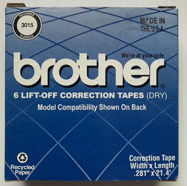 (6) BROTHER TYPEWRITER LIFTOFF TAPE DRY CORRECTION TAPES, MODEL 3015