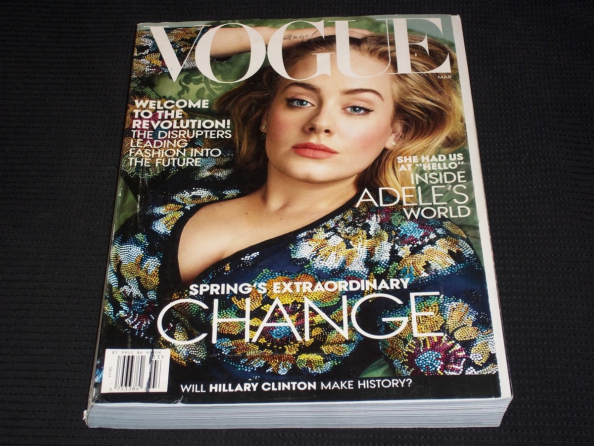 2016 MARCH VOGUE MAGAZINE - ADELE NICE COVER - HUGE FASHION