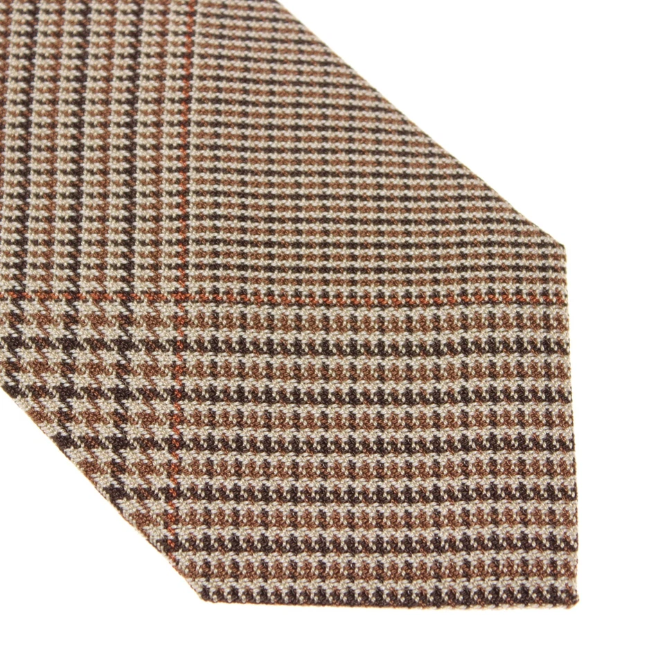 Tom Ford новый с Ярлыками галстук в коричневый/бежевый/оранжевый клетку 100% шелк сделано в Италии - Изображение 2 из 4
