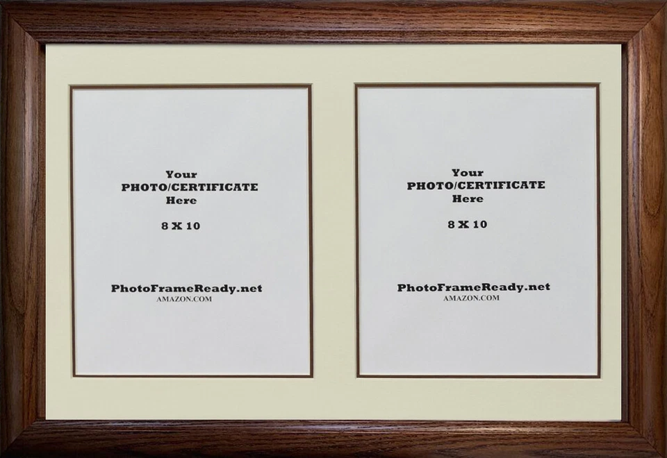 Photo Frame & Mat w/ Double 8x10 Openings For Certificates/Pictures - Image 2 of 2