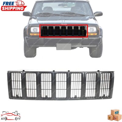 New Front Grill Grille Assembly Black Plastic For 1997-2001 Jeep Cherokee Sport